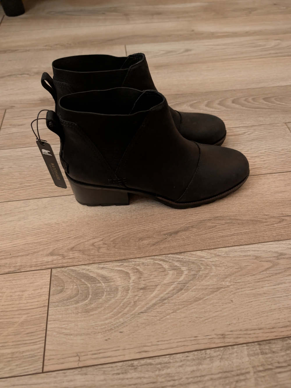 Sorel Black Low Heel Chelsea Booties